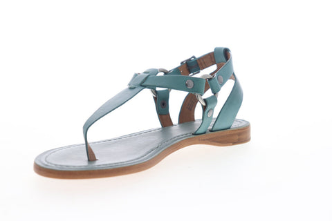 Frye Rachel Ring T Strap 70118 Womens Blue Leather Strap Sport Sandals Shoes