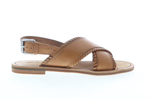 Frye Robin Feather Criss Cross 70120 Womens Brown Slingback Sandals Shoes