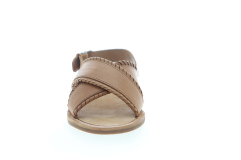 Frye Robin Feather Criss Cross 70120 Womens Brown Slingback Sandals Shoes
