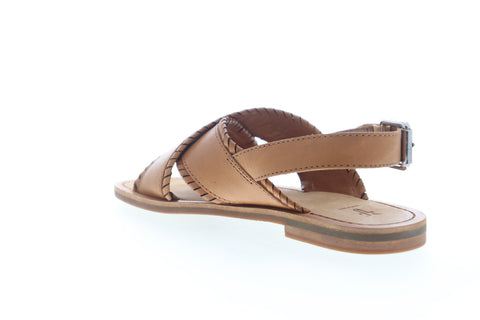 Frye Robin Feather Criss Cross 70120 Womens Brown Slingback Sandals Shoes