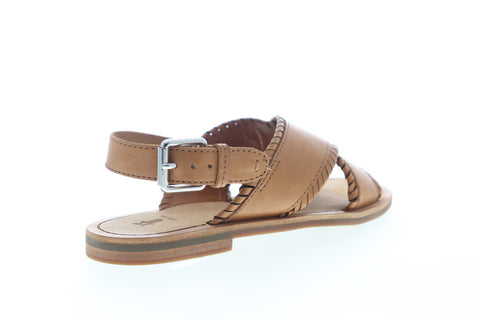 Frye Robin Feather Criss Cross 70120 Womens Brown Slingback Sandals Shoes