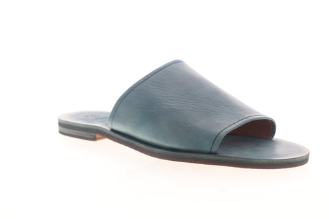 Frye Robin Slide 70162 Womens Blue Leather Sandals Slip On Slides Shoes
