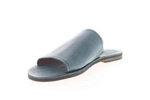 Frye Robin Slide 70162 Womens Blue Leather Sandals Slip On Slides Shoes