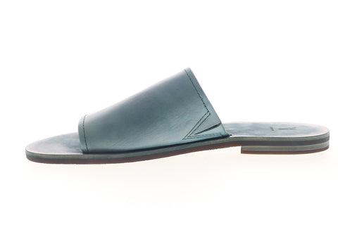 Frye Robin Slide 70162 Womens Blue Leather Sandals Slip On Slides Shoes
