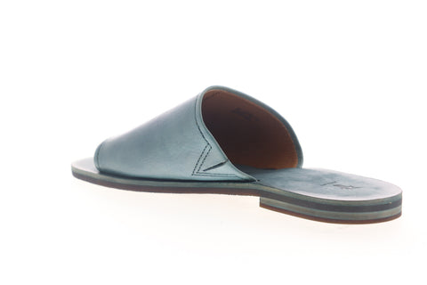 Frye Robin Slide 70162 Womens Blue Leather Sandals Slip On Slides Shoes