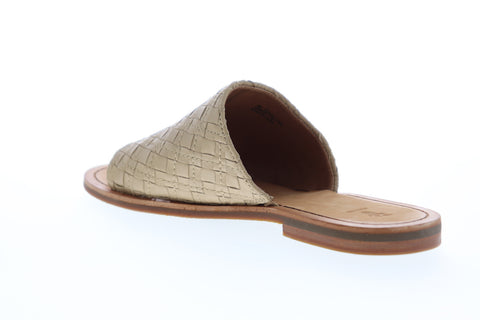 Frye Robin Woven Slide 70167 Womens Brown Leather Sandals Slip On Slides Shoes