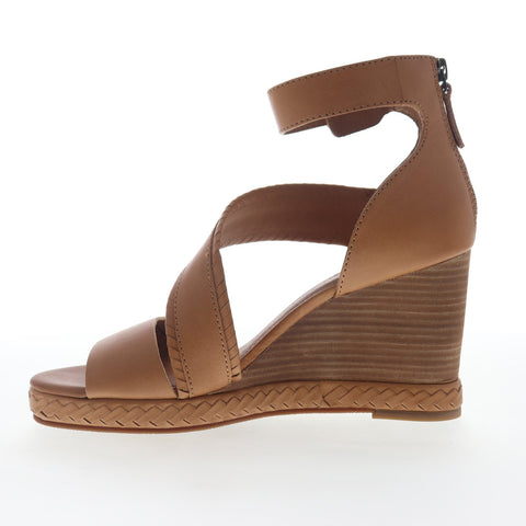 Frye Riviana Feather Wedge 70179 Womens Brown Leather Heels Wedges Shoes