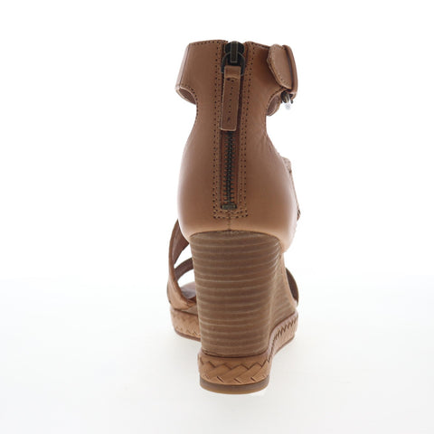 Frye Riviana Feather Wedge 70179 Womens Brown Leather Heels Wedges Shoes