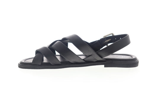Frye Tait Softy Criss Cross 70184 Womens Black Leather Slingback Sandals Shoes
