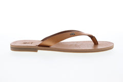 Frye Azalea Logo 70198 Womens Beige Leather Strap Flip-Flops Sandals Shoes