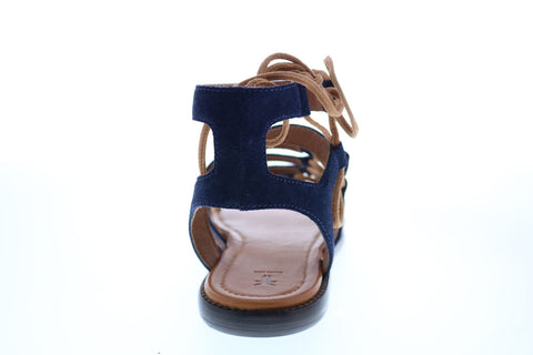 Frye Blair Side Ghillie 70224 Womens Blue Brown Suede Gladiator Sandals Shoes