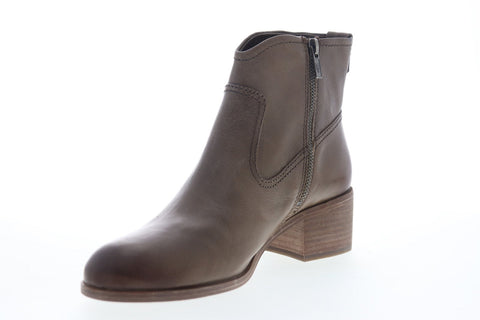 Frye Claire Bootie 70228 Womens Brown Leather Zipper Casual Dress Boots Shoes