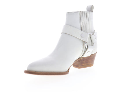 Frye Modern Harness Chelsea 70245 Womens White Leather Slip On Boots