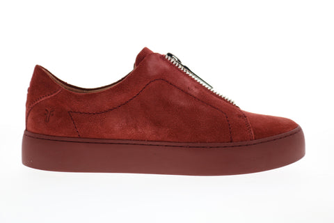 Frye Lena Zip Low 70284 Womens Red Leather Low Top Lifestyle Sneakers Shoes