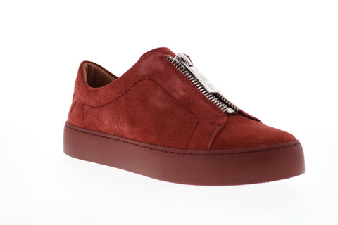 Frye Lena Zip Low 70284 Womens Red Leather Low Top Lifestyle Sneakers Shoes