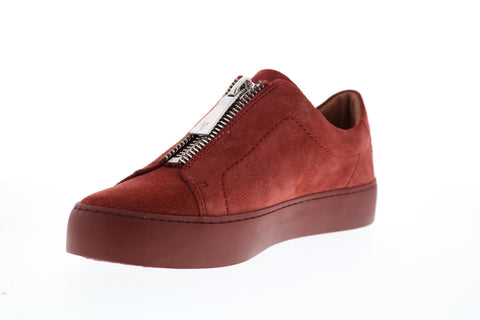 Frye Lena Zip Low 70284 Womens Red Leather Low Top Lifestyle Sneakers Shoes