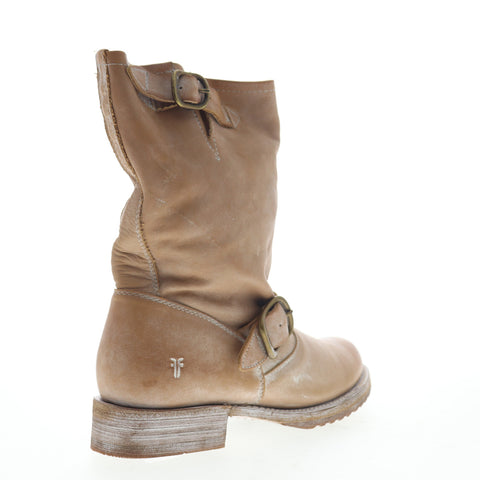 Frye Veronica Short 70326 Womens Brown Leather Adjustable Strap Engineer Boots