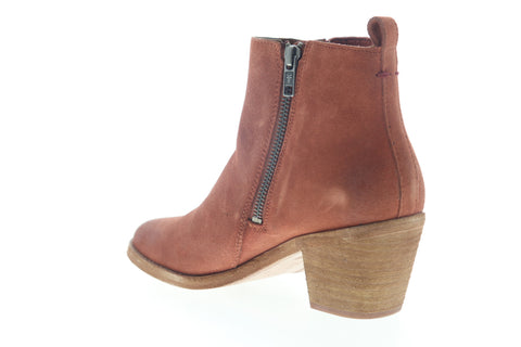 Frye Alton Chelsea 70349 Womens Red Suede Zipper Booties Boots