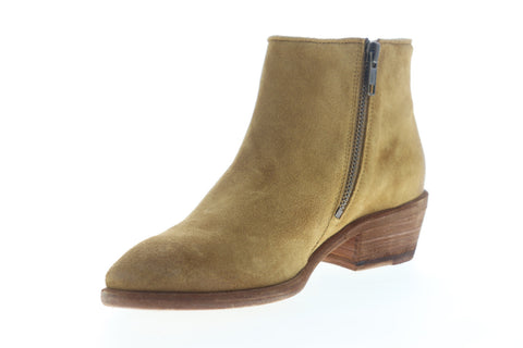Frye Carson Piping Bootie 70354 Womens Brown Suede Zipper Booties Boots