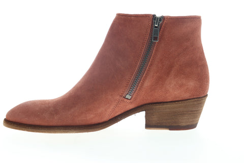 Frye Carson Piping Bootie 70354 Womens Red Suede Zipper Booties Boots
