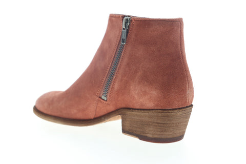 Frye Carson Piping Bootie 70354 Womens Red Suede Zipper Booties Boots