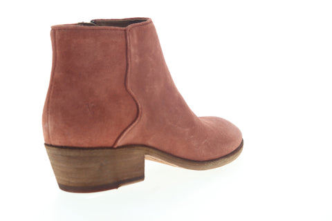 Frye Carson Piping Bootie 70354 Womens Red Suede Zipper Booties Boots