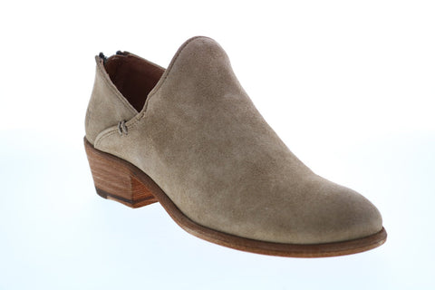 Frye Carson Shootie 70358 Womens Beige Suede Slip On Ankle & Booties Boots