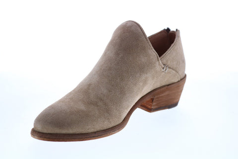 Frye Carson Shootie 70358 Womens Beige Suede Slip On Ankle & Booties Boots