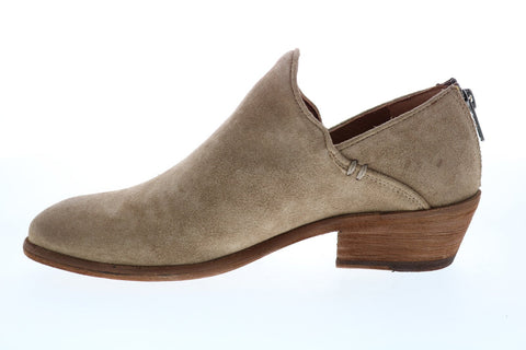 Frye Carson Shootie 70358 Womens Beige Suede Slip On Ankle & Booties Boots