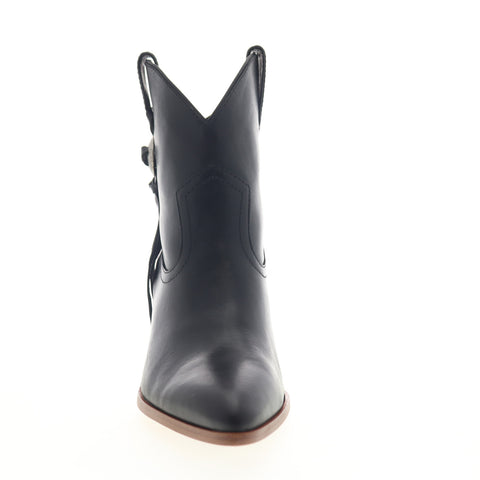 Frye Faye Concho Short Exotic Leather Womens Black Cowboy Western Boots
