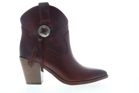 Frye Faye Concho Short Exotic Leather 70367 Womens Brown Cowboy Western Boots