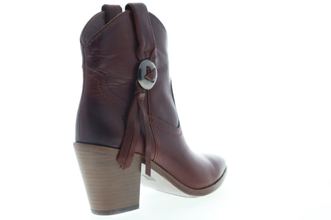Frye Faye Concho Short Exotic Leather 70367 Womens Brown Cowboy Western Boots