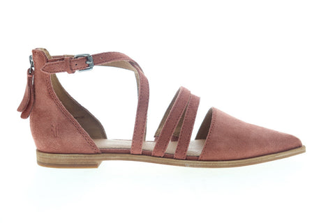 Frye Kenzie Moto Strappy 70379 Womens Pink Suede Strap Sports Sandals Shoes
