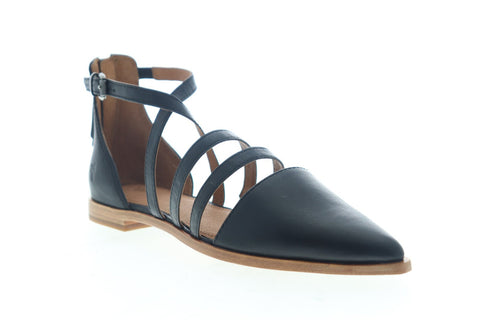 Frye Kenzie Moto Strappy 70381 Womens Black Suede Strap Sports Sandals Shoes