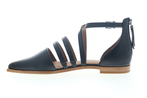 Frye Kenzie Moto Strappy 70381 Womens Black Suede Strap Sports Sandals Shoes