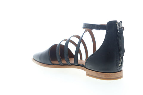 Frye Kenzie Moto Strappy 70381 Womens Black Suede Strap Sports Sandals Shoes