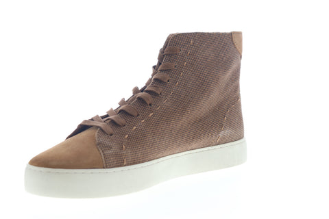 Frye Lena High Top 70389 Womens Brown Suede Lace Up Lifestyle Sneakers Shoes