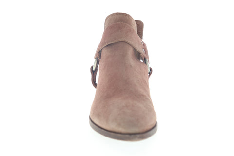 Frye Ray Harness Back Zip 70396 Womens Gray Suede Western Boots Shoes