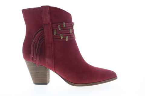 Frye Reed Showdown Stud Bootie 70401 Womens Burgundy Suede Booties Boots