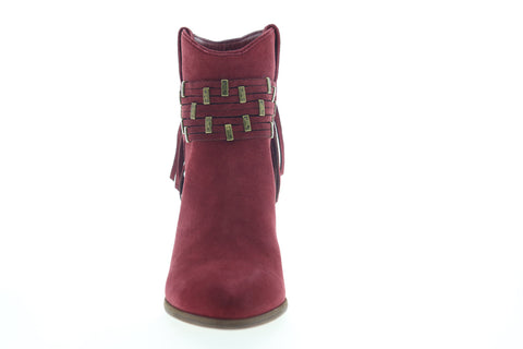Frye Reed Showdown Stud Bootie 70401 Womens Burgundy Suede Booties Boots