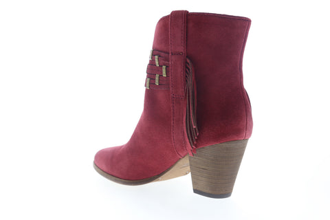 Frye Reed Showdown Stud Bootie 70401 Womens Burgundy Suede Booties Boots