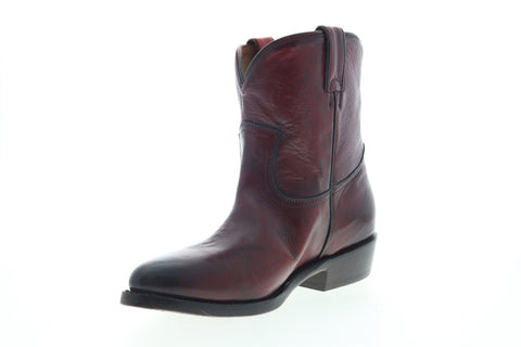 Frye Billy Short 70434 Womens Red Leather Slip On Casual Dress Boots Shoes