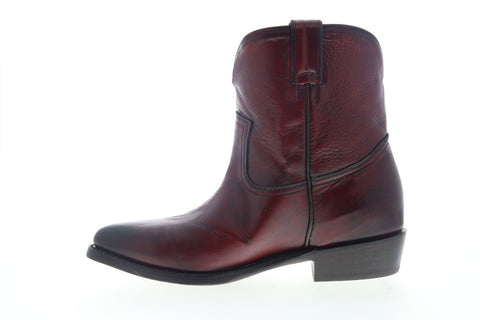 Frye Billy Short 70434 Womens Red Leather Slip On Casual Dress Boots Shoes