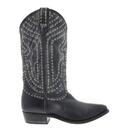 Frye Billy Stud Pull On 70440 Womens Black Leather Casual Dress Boots Shoes