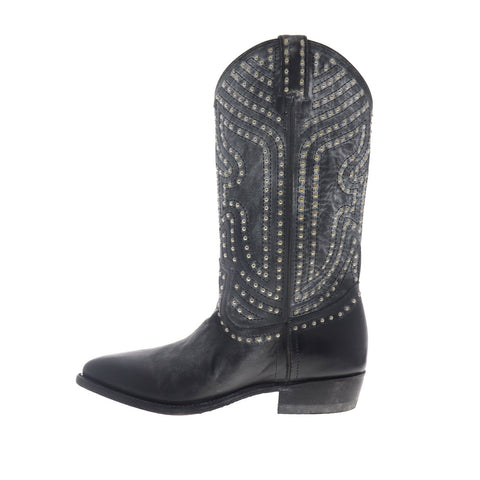 Frye Billy Stud Pull On 70440 Womens Black Leather Casual Dress Boots Shoes