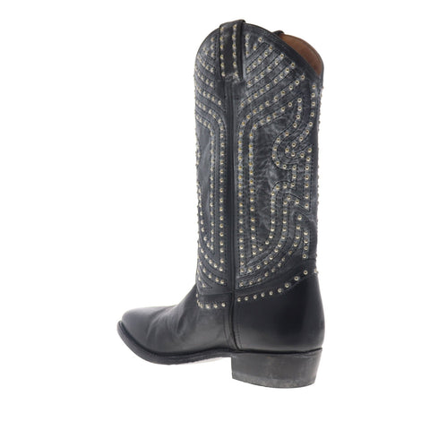 Frye Billy Stud Pull On 70440 Womens Black Leather Casual Dress Boots Shoes