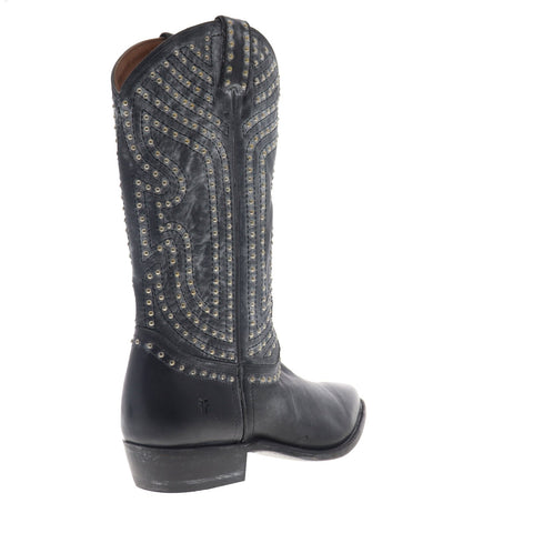 Frye Billy Stud Pull On 70440 Womens Black Leather Casual Dress Boots Shoes