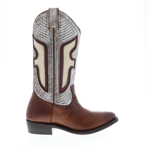 Frye Billy Underlay Pull On Exotic Leather Womens Brown Cowboy Western Boots