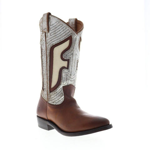 Frye Billy Underlay Pull On Exotic Leather Womens Brown Cowboy Western Boots