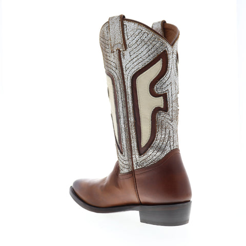 Frye Billy Underlay Pull On Exotic Leather Womens Brown Cowboy Western Boots